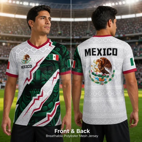 2026 Mexico Soccer Jersey – Men's Aztec Calendar Style Football Shirt, Unique Soccer Lover Gift