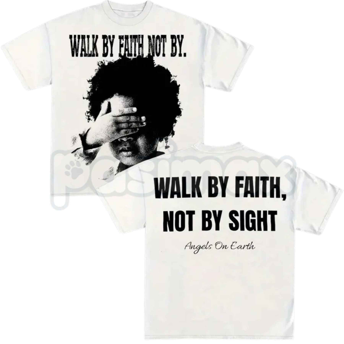 Walk By Faith Not By Sight T-Shirt – Christian Inspirational Cross Graphic Tee, Religious Faith-Based Unisex Cotton Shirt