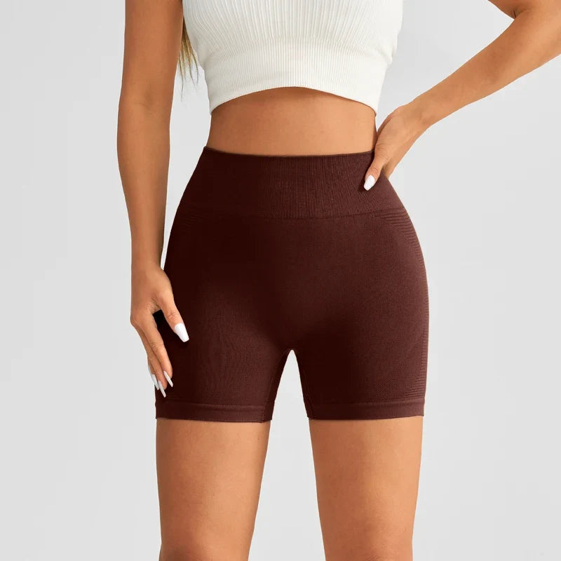 Women High Waist Yoga Shorts With Luminous Strips Sportswear Woman Gym Shorts Legging Fitness Running Activewear Workout Clothes