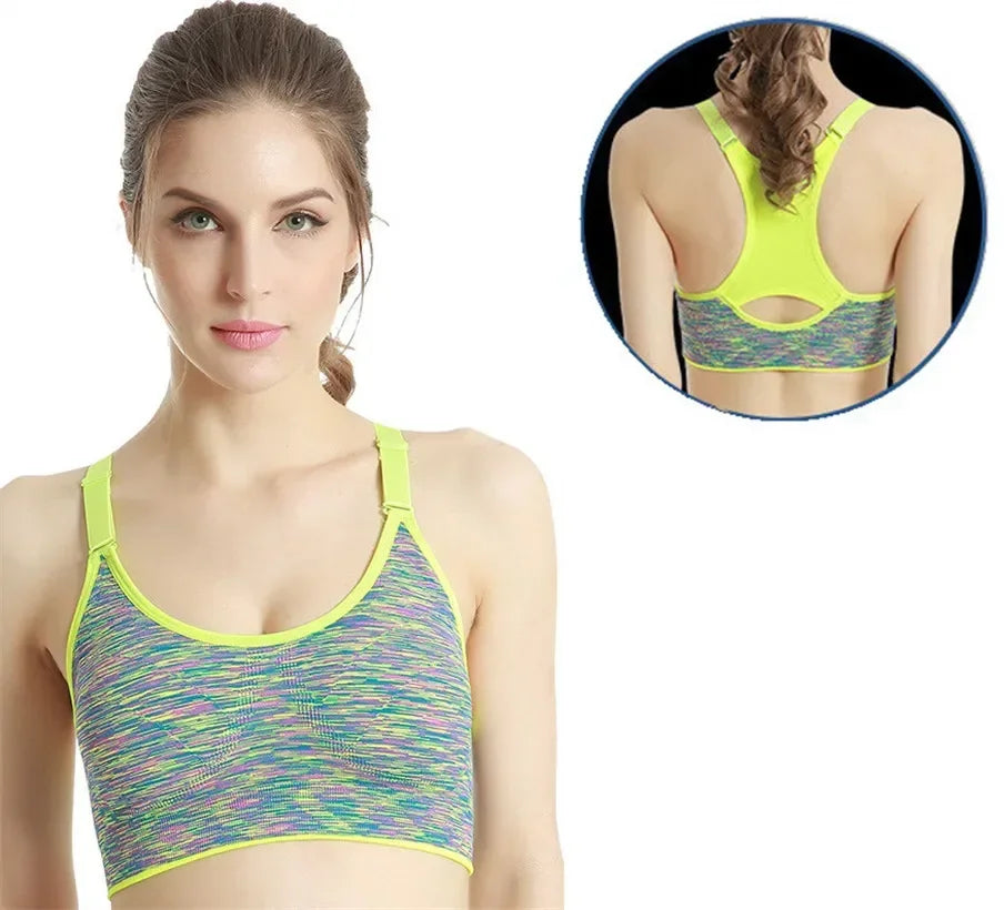 5 Colors Sports Bra Women Gym Jogging Crop Top Female Tops Fitness Shockproof Vest Sport Bras for Women Sujetadores Para Mujeres