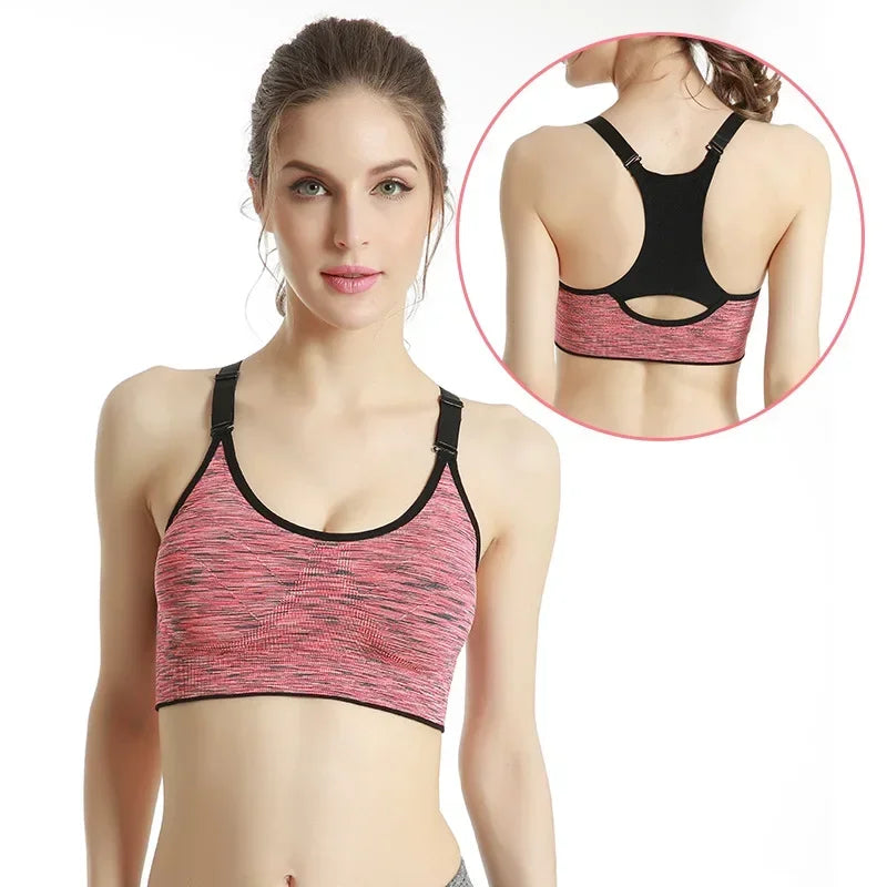 5 Colors Sports Bra Women Gym Jogging Crop Top Female Tops Fitness Shockproof Vest Sport Bras for Women Sujetadores Para Mujeres