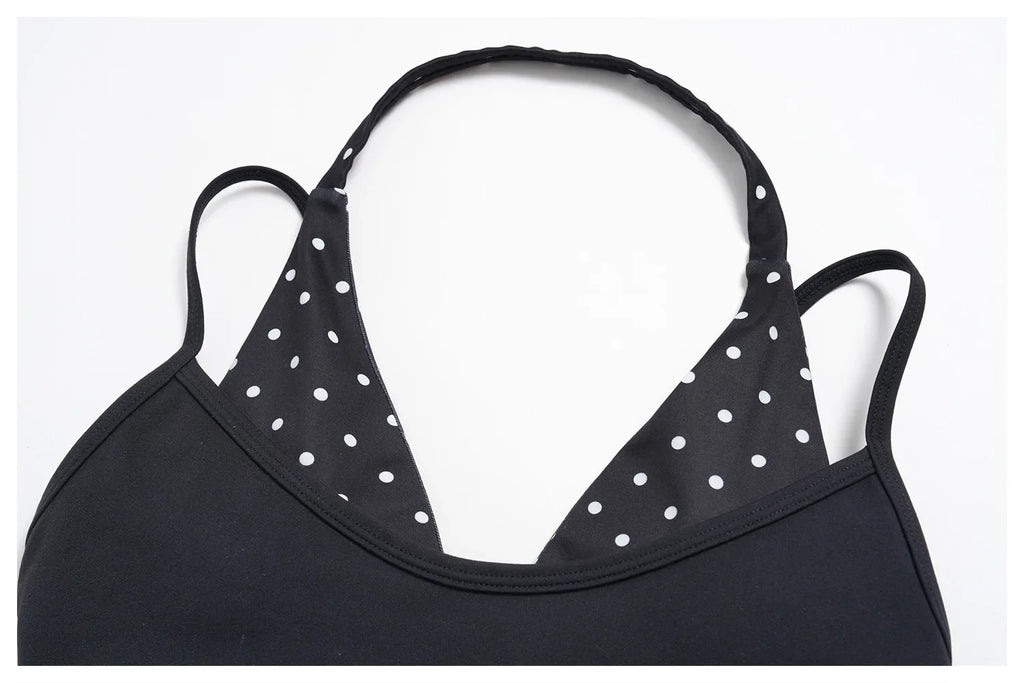 Breathable Striped Patchwork Yoga Clothing Women Fake Two-piece Sports Bra Folding High Waist Shorts Gym Running Fitness Suit