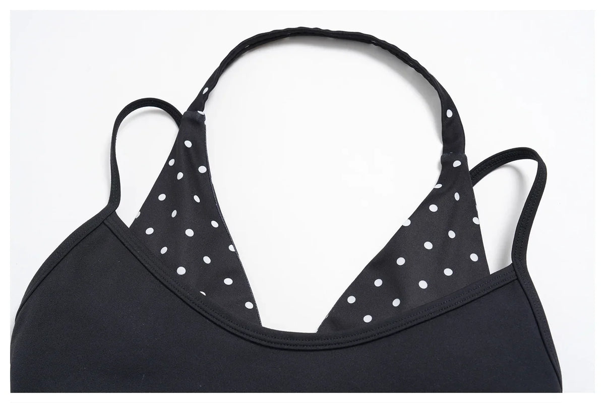 Breathable Striped Patchwork Yoga Clothing Women Fake Two-piece Sports Bra Folding High Waist Shorts Gym Running Fitness Suit