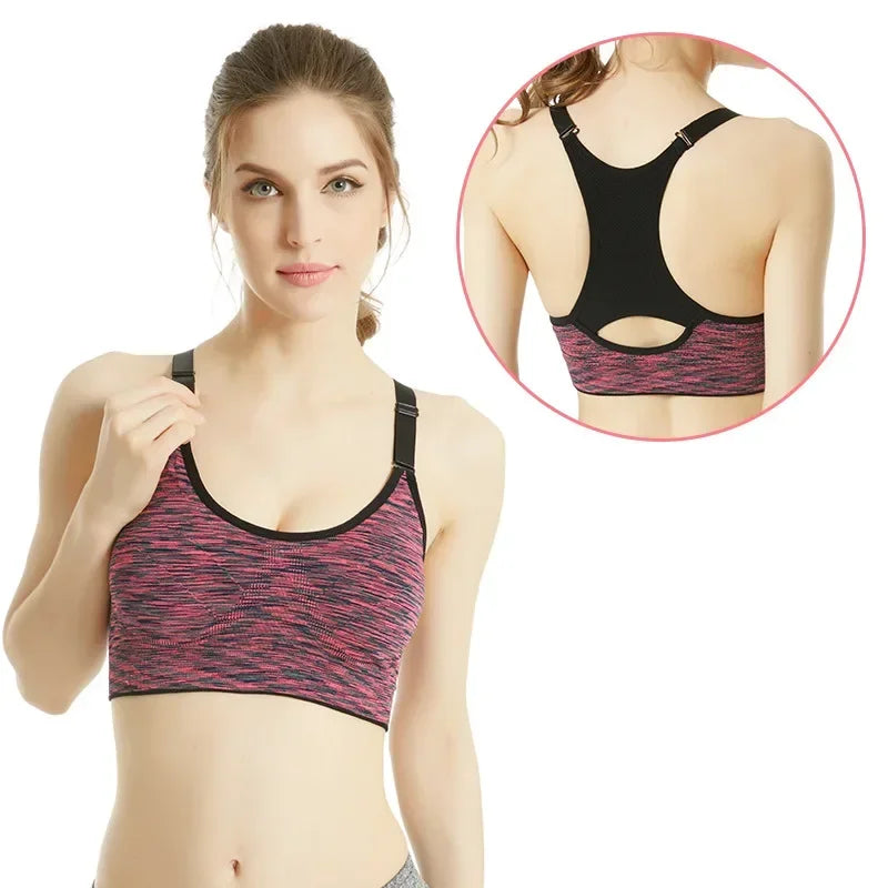 5 Colors Sports Bra Women Gym Jogging Crop Top Female Tops Fitness Shockproof Vest Sport Bras for Women Sujetadores Para Mujeres