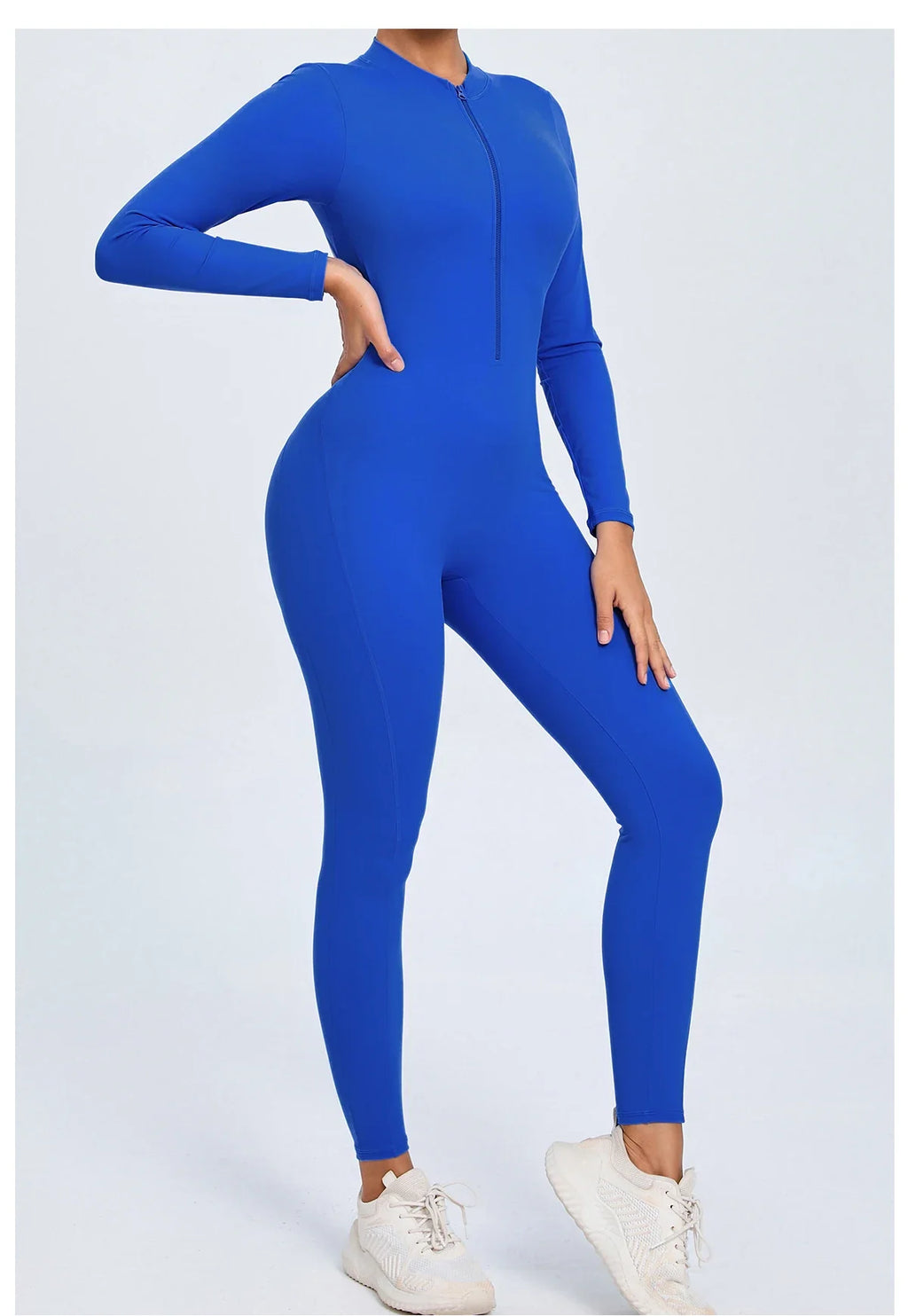 Women Sportwear Yoga Jumpsuit Zip Long Sleeve Back Open Outfit Fitness Tracksuit Tight One-piece Gym Overalls Sports Bodysuit