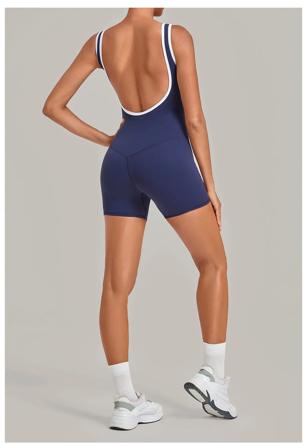 Color Blocking Brushed Yoga Jumpsuit Women Hollow Out Backless Tight Sport One Piece Suit Gym Running Exercise Fitness Bodysuits