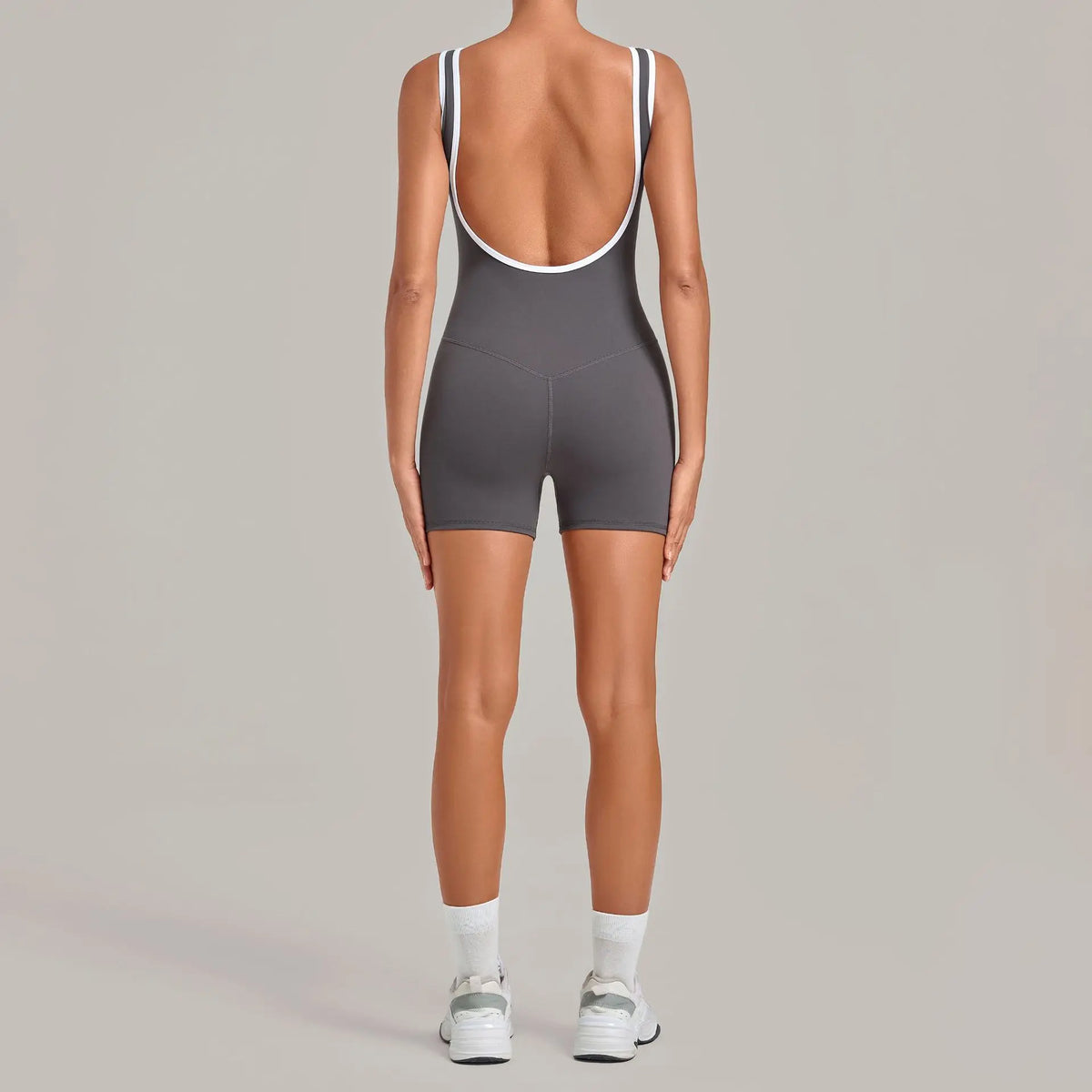 Color Blocking Brushed Yoga Jumpsuit Women Hollow Out Backless Tight Sport One Piece Suit Gym Running Exercise Fitness Bodysuits