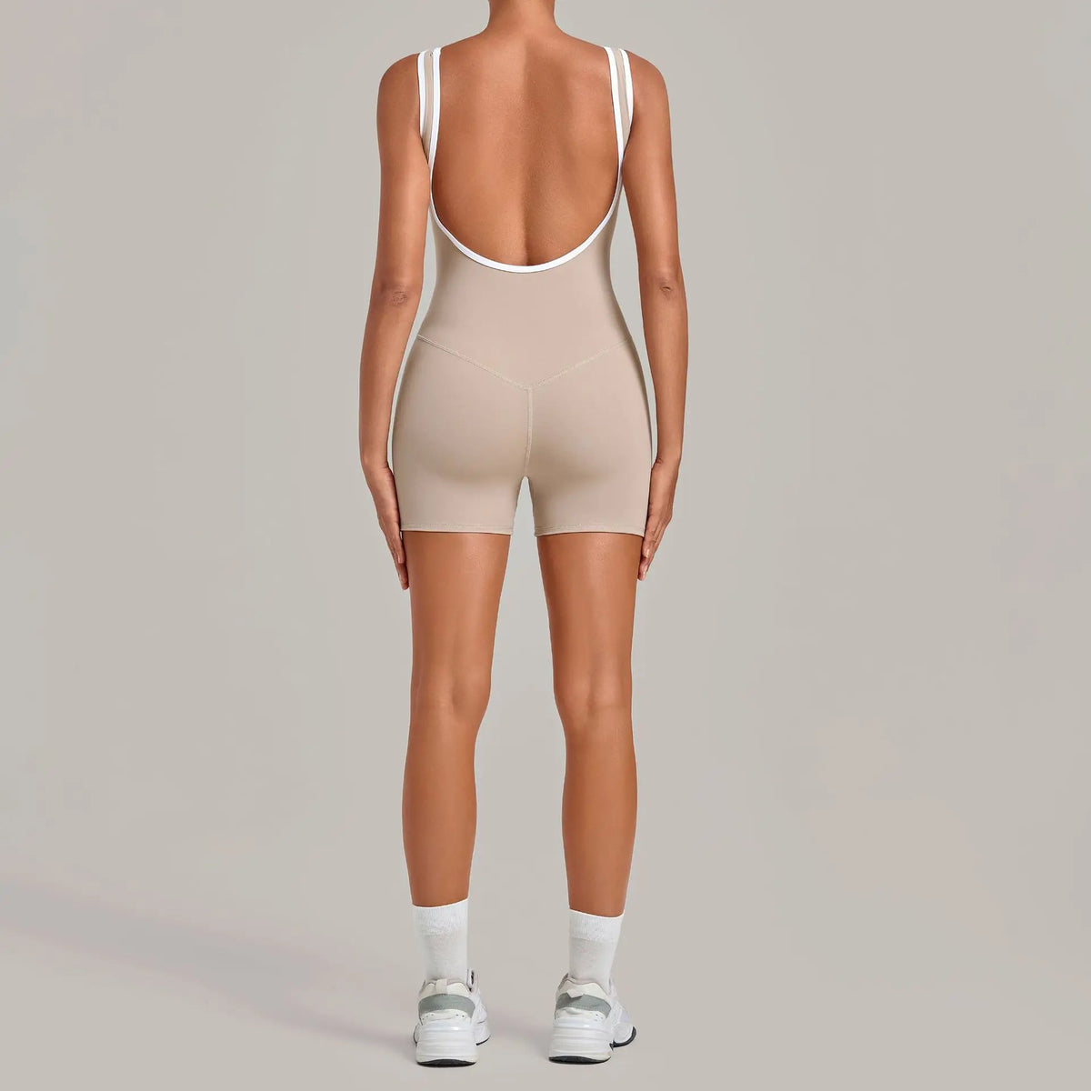 Color Blocking Brushed Yoga Jumpsuit Women Hollow Out Backless Tight Sport One Piece Suit Gym Running Exercise Fitness Bodysuits