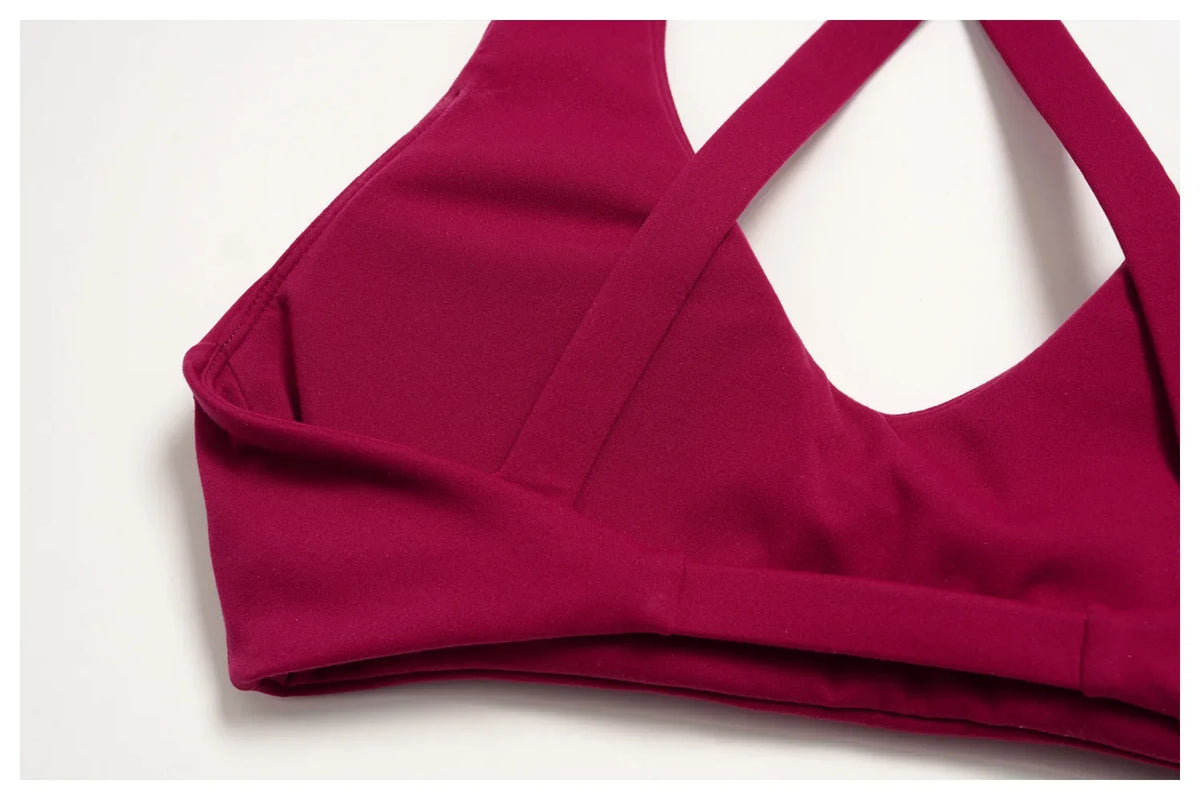 Women Two Piece Gym Yoga Sets Back Cross Sports Bra Pleate High Waist Short Fitness Suit Outdoor Running Camisole Tops Outfits