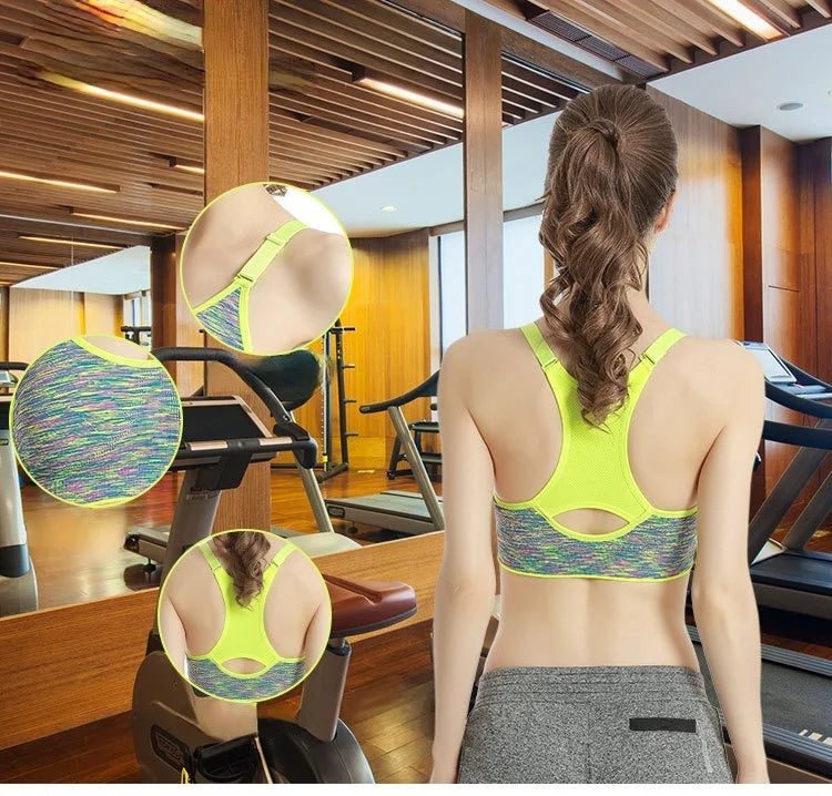 5 Colors Sports Bra Women Gym Jogging Crop Top Female Tops Fitness Shockproof Vest Sport Bras for Women Sujetadores Para Mujeres