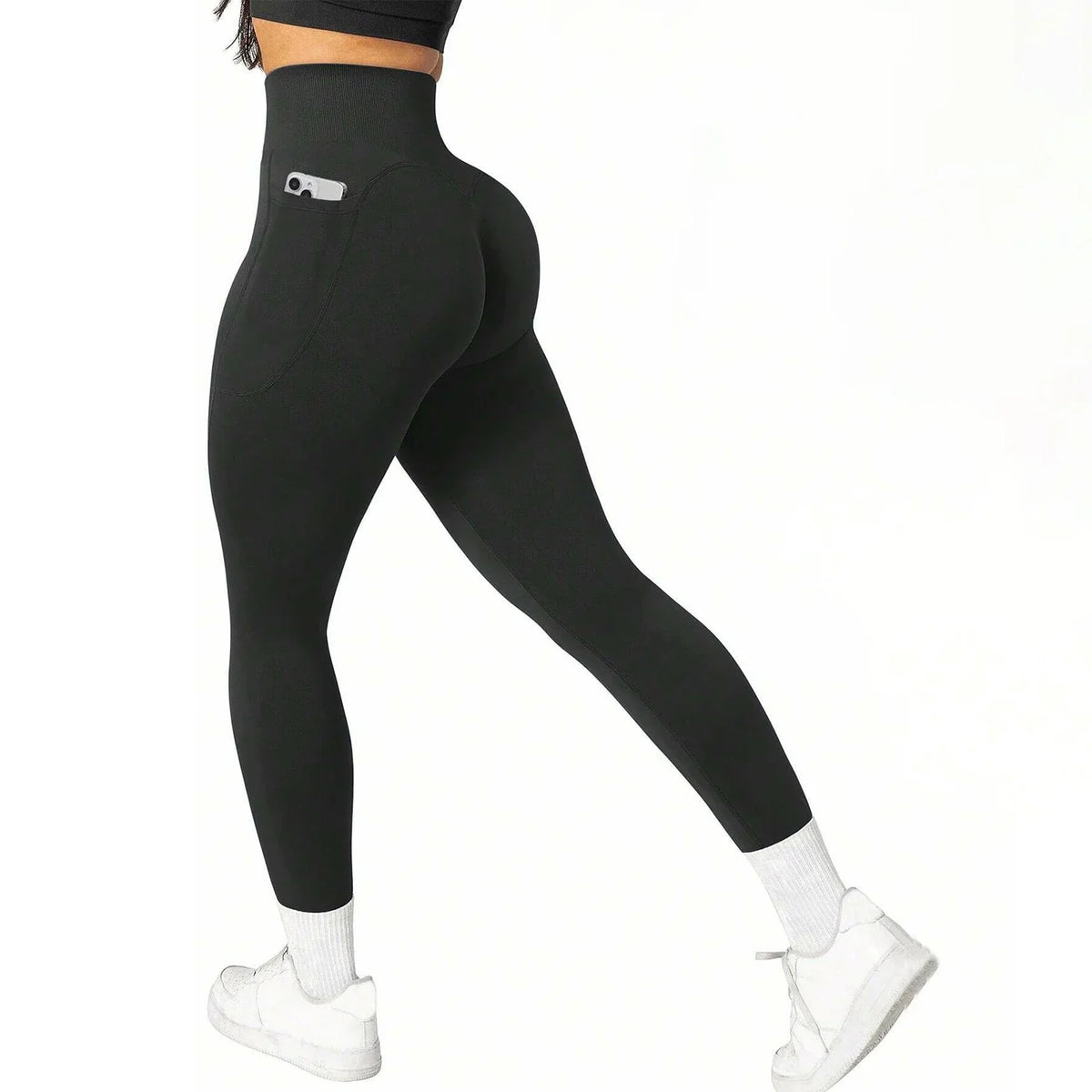 High Waist Tummy Control Yoga Pants with Pockets for Gym Workout - Breathable Stretchy Fitness Leggings