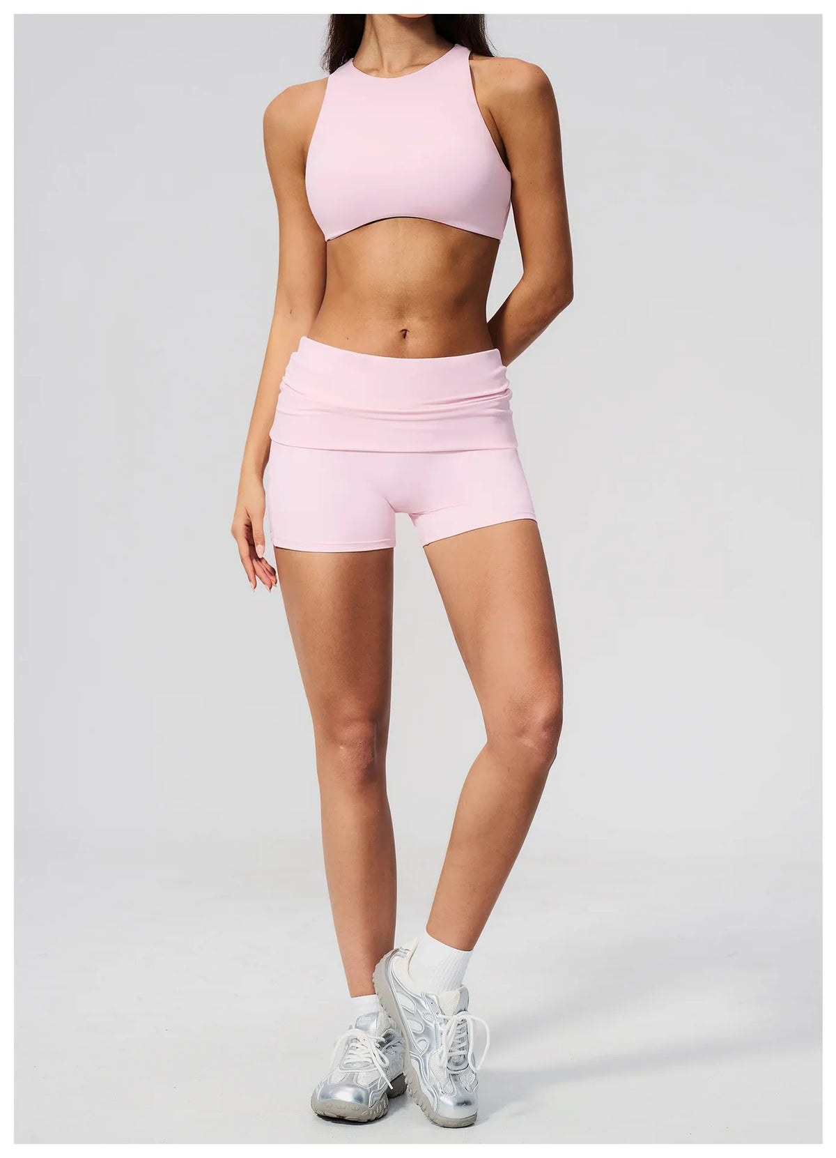 Tight Yoga Clothes Women Speed Drying Shock-absorbing Sports Vest Fitness Suits Outwear Gym Flip Waist Shorts Workout Clothes