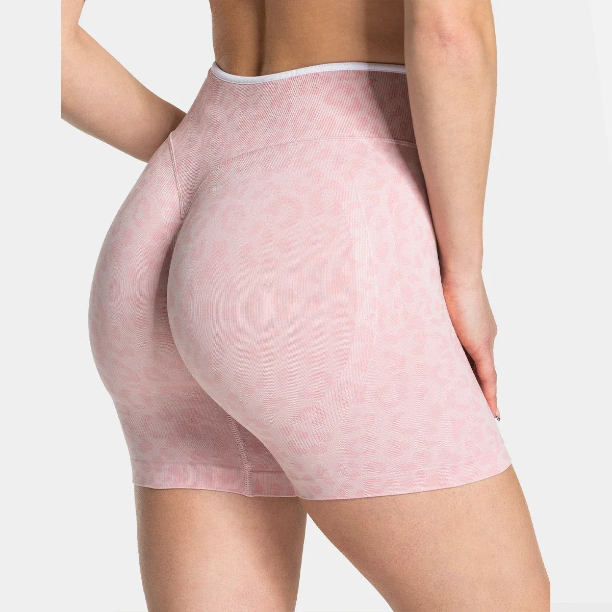 Leopard Print Color Block Yoga Shorts, High Waist Stretch Athletic Workout Shorts for Women, Casual Sports Gym Leggings