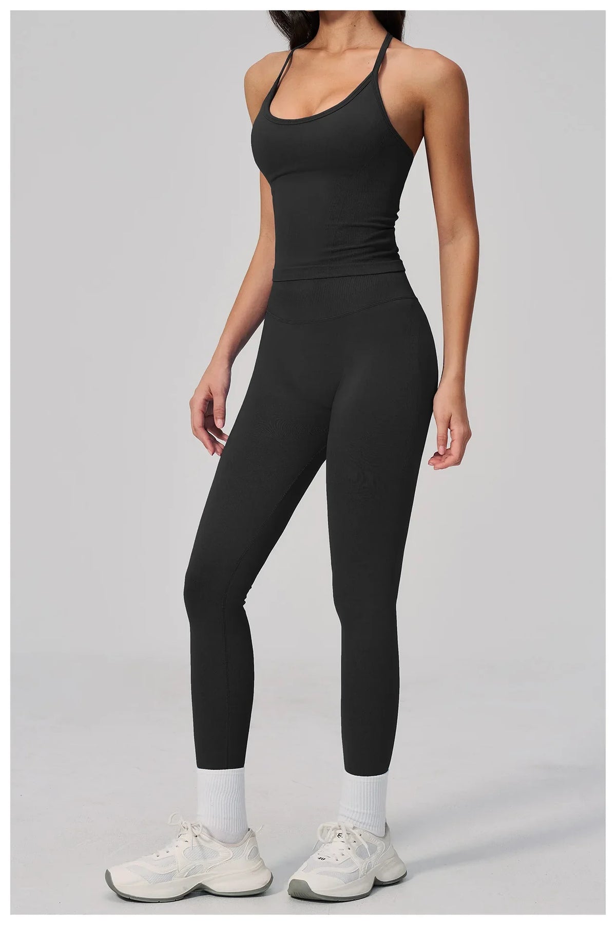 Summer Seamless Yoga Sets Women Outdoor Slimming Sports Tank Top High Waist Hip Lifting Leggings Gym Fitness Suits Tracksuit