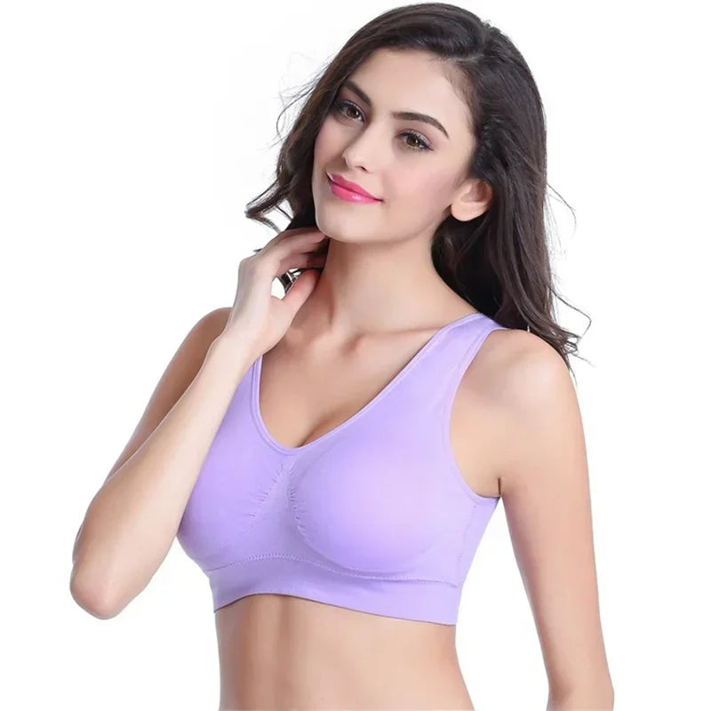12 Colors S-5XL More Size Sports Bra Women Push Up Seamless Gym Jogging Yoga Fitness Crop Top Female Tops Sport Bras for Women