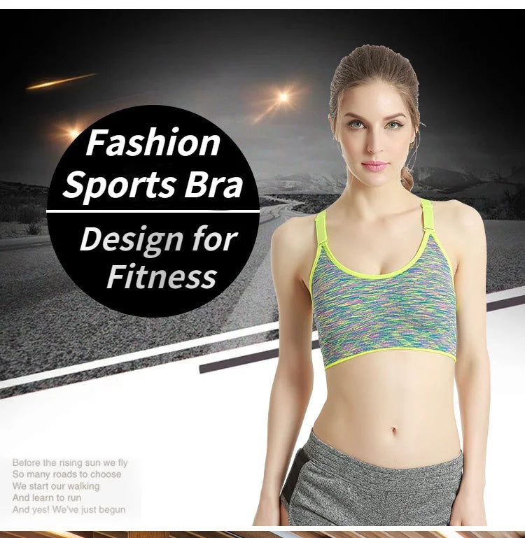 5 Colors Sports Bra Women Gym Jogging Crop Top Female Tops Fitness Shockproof Vest Sport Bras for Women Sujetadores Para Mujeres
