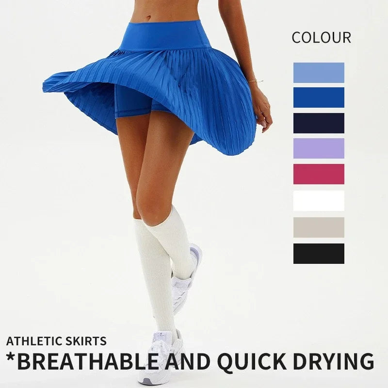 Pantalones cortos sexis de Yoga para Fitness, Falda plisa...