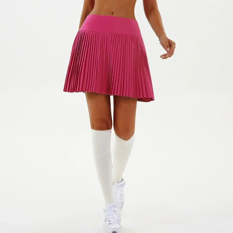 Pantalones cortos sexis de Yoga para Fitness, Falda plisa...