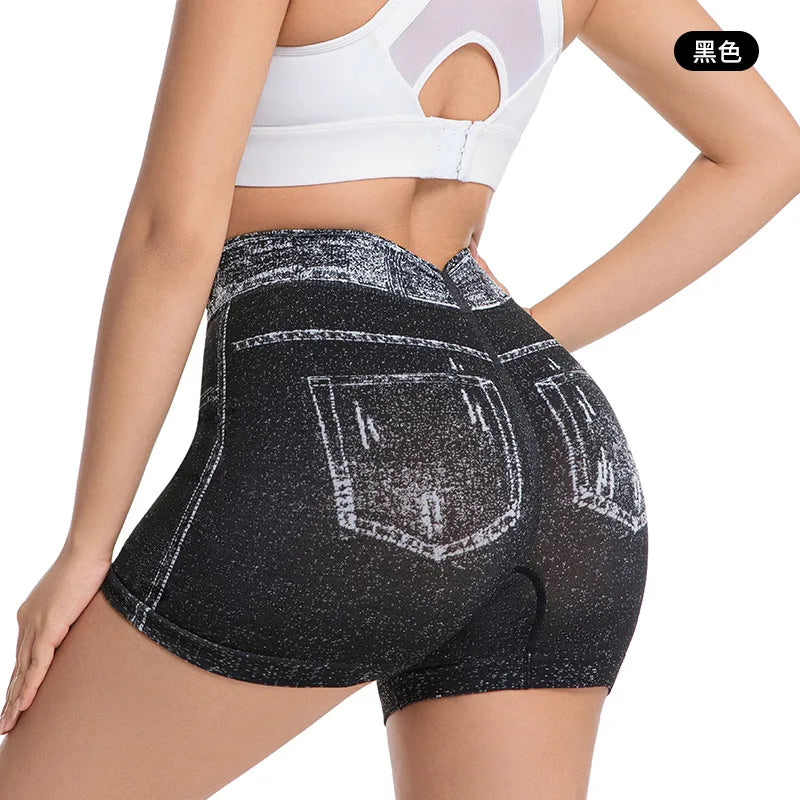 1 unidad de pantalones cortos de imitación de mezclilla p...