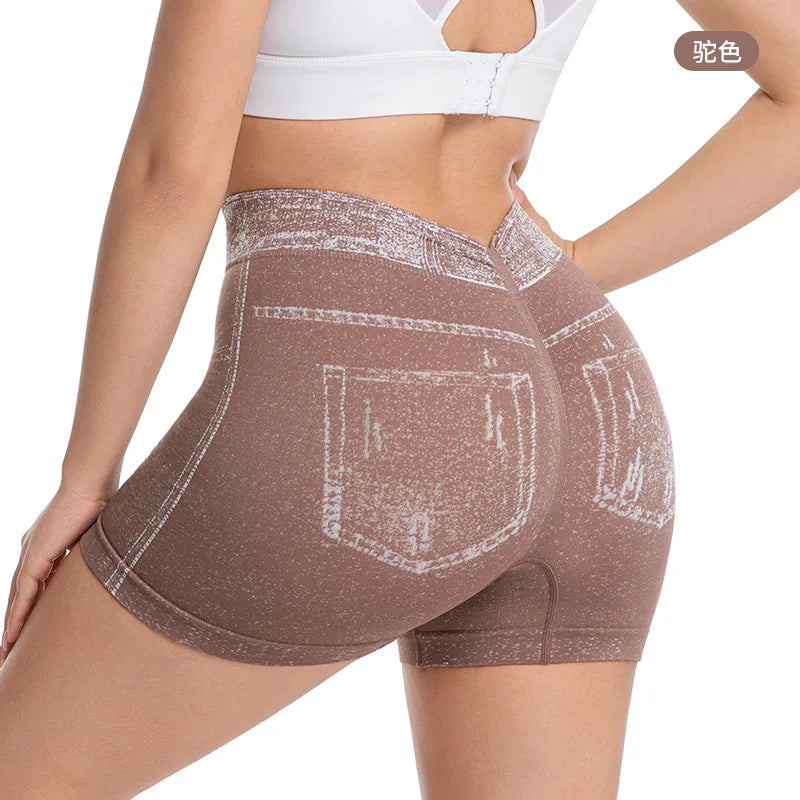 1 unidad de pantalones cortos de imitación de mezclilla p...