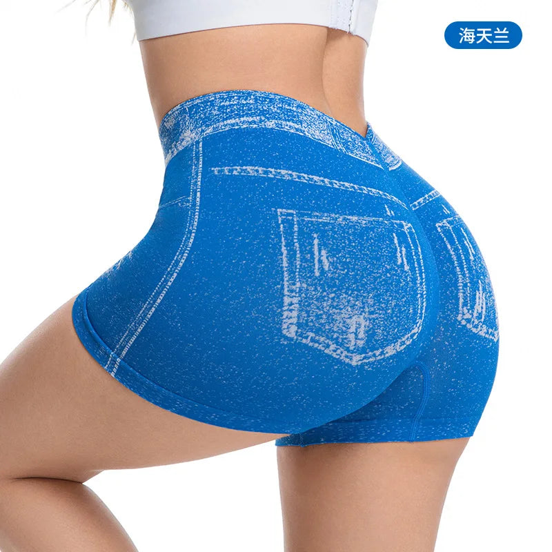 1 unidad de pantalones cortos de imitación de mezclilla p...
