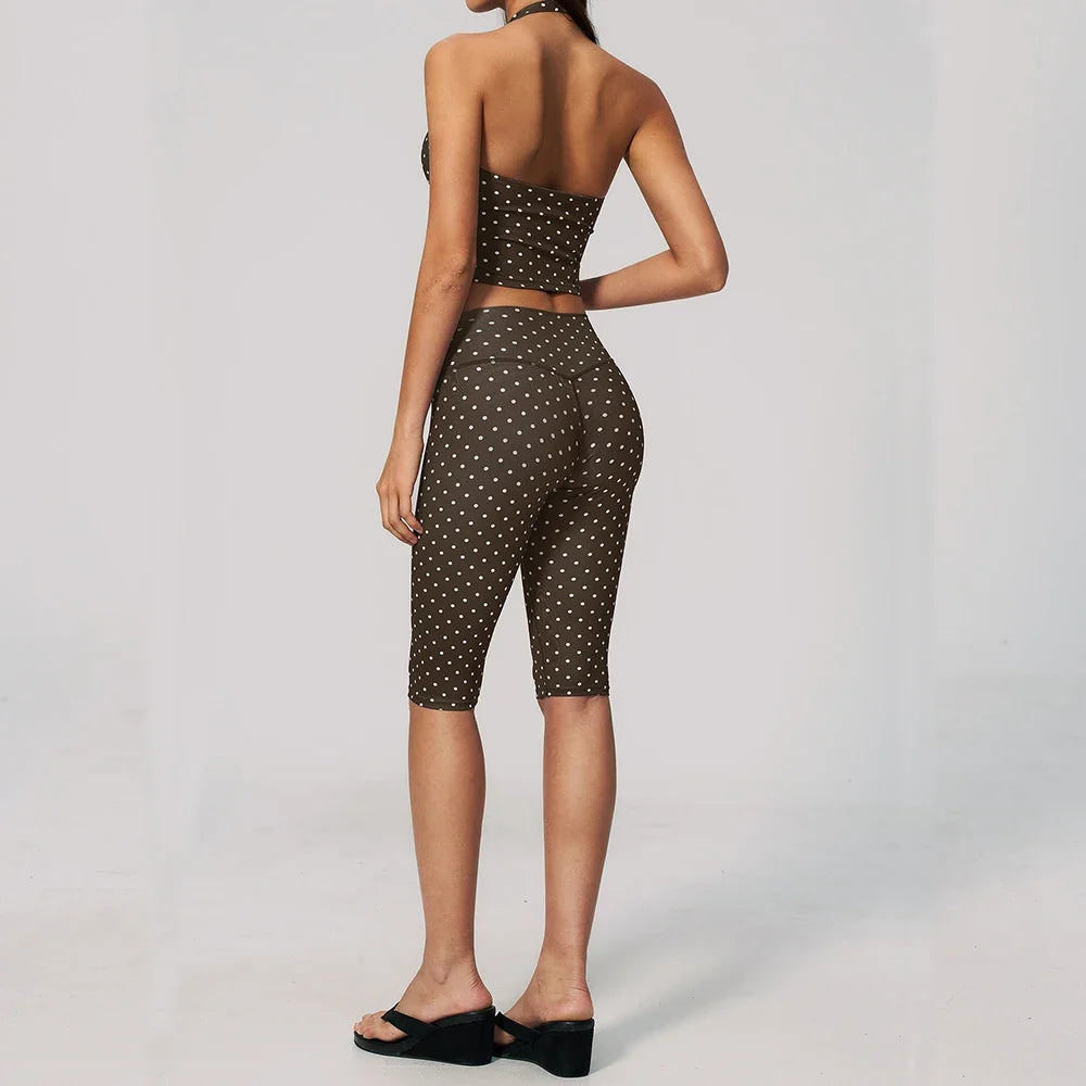 Conjunto de 2 piezas de pantalones capri de yoga para muj...